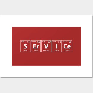 Service (S-Er-V-I-Ce) Periodic Elements Spelling Posters and Art